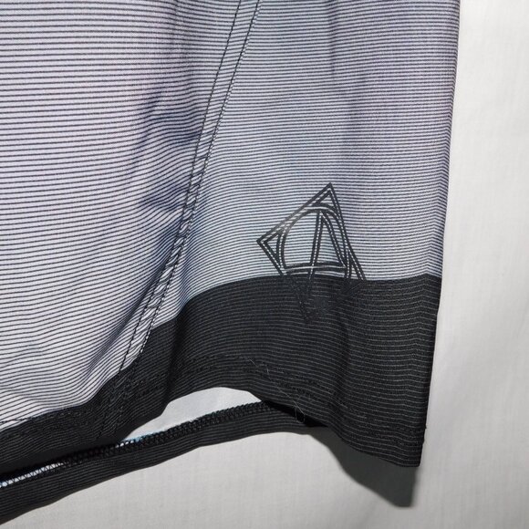 Point Zero Black Gray Striped Mens XL ( 1X ) Lined Board Shorts Swim - Picture 7 of 10